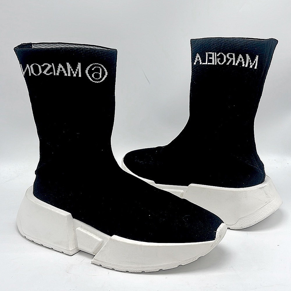 Mm6 Maison Margiela sock sneakers black and white size 8 women’s